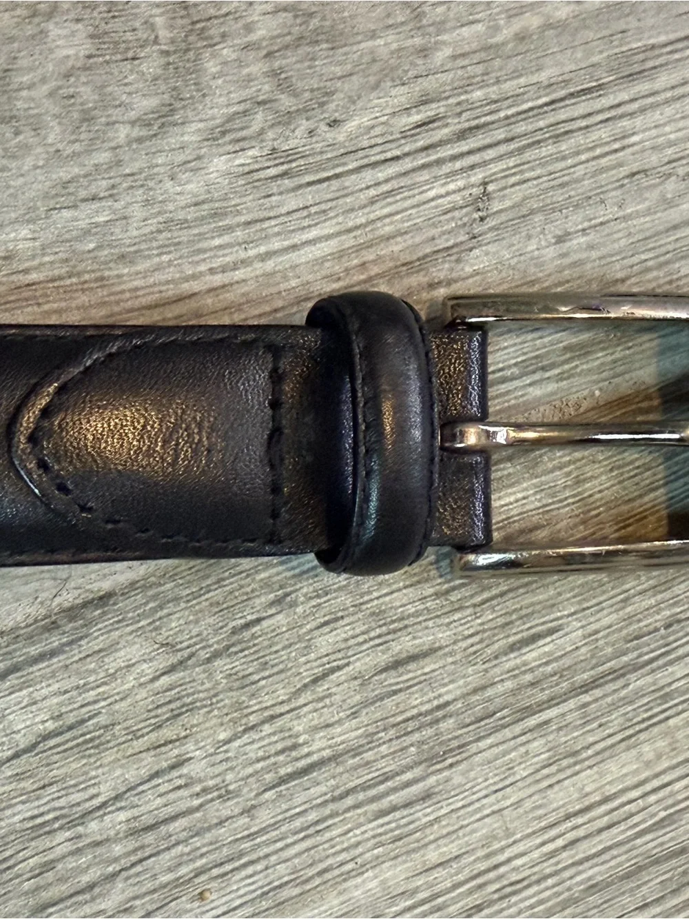 Polo Ralph Lauren Genuine Italian Leather Black Belt 36/95 Leather Metal Plate